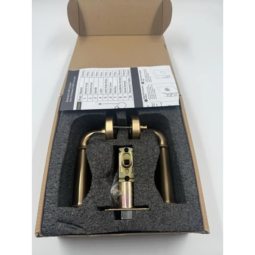 Brushed Gold Privacy Door Handle Interior Bedroom Bathroom Privacy Gold Door ...